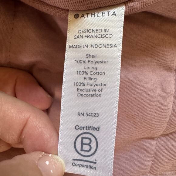 Athleta Ritual Faux Fur Jacket Rose Pink NWOT Size XS NWOT Full Zip Front Hood - Picture 10 of 13